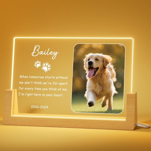 Bemaystar Personalized Pet Memorial Gifts - in Memory of Dog Night Lights, Custom Dog Memorial Gifts for Loss of Dog, Pet Loss Gifts, Memorial Plaques for Dogs, Pet Horizontal Memorial Gifts - Image 2