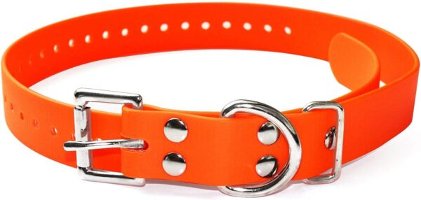 Educator Biothane Dog Collar, Waterproof, Odorproof, Metal Buckle and D Ring, Adjustable for Custom Fit, Cool and Comfortable, for Small, Medium, or Large Dogs, 3/4-Inch, Orange