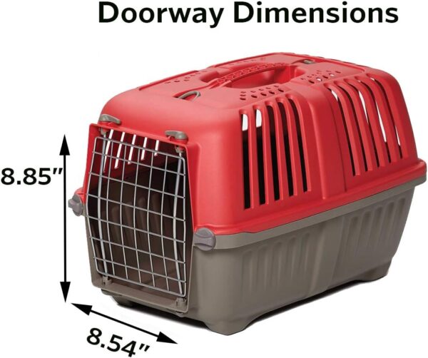 MidWest Homes for Pets Pet Carrier: Hard-Sided Dog Carrier, Cat Carrier, Small Animal Carrier in Red| Inside Dims 20.70L x 13.22W x 14.09H & Suitable for Tiny Dog Breeds - Image 3