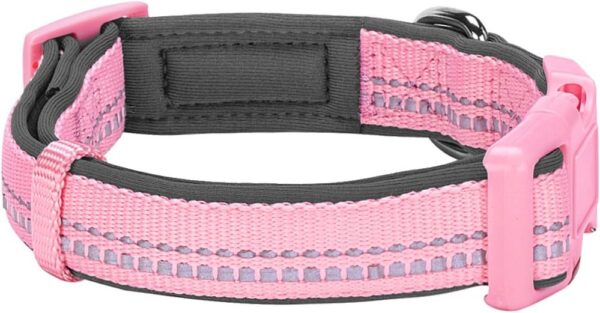 Blueberry Pet Soft & Safe 3M Reflective Neoprene Padded Adjustable Dog Collar - Baby Pink Pastel Color, Small, Neck 12"-16" - Image 4