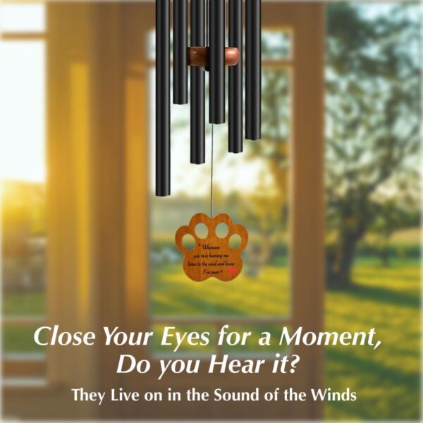 Dog Memorial Gifts for Loss of Dog - Loving Pet Memorial Wind Chimes, Dog Bereavement Gifts with Memorial Poem Gift Cards for The Passing of Dogs and Cats (Midnight Black) - Image 6