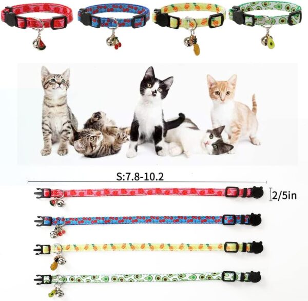 Cat Collars Breakaway with Bell - 4 Pack Cat Safety Collars for Boys & Girls - Safety Buckle Kitten Collar for Pet Supplies,Stuff,Accessories - Image 4