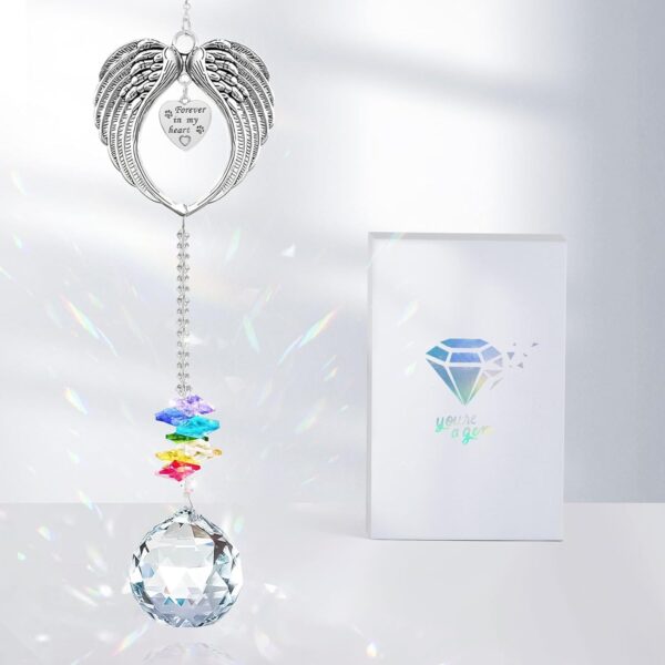 Dog Memorial Gifts for Loss of Dog - Pet Loss Sympathy Gift with Clear Crystal Ball Rainbow Maker Suncatcher, Pet Loss Gifts, Dog Bereavement Gifts, in Memory of Cat Memorial Gifts