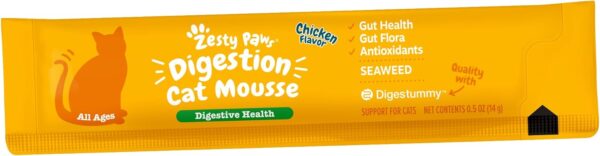 Zesty Paws Cat Mousse Squeeze Up Puree Cat Treats for Digestion - with Seaweed, Omega Fatty Acids, Antioxidants - Support for Digestive Health Cats - Chicken Flavor - 18 Count - Image 6