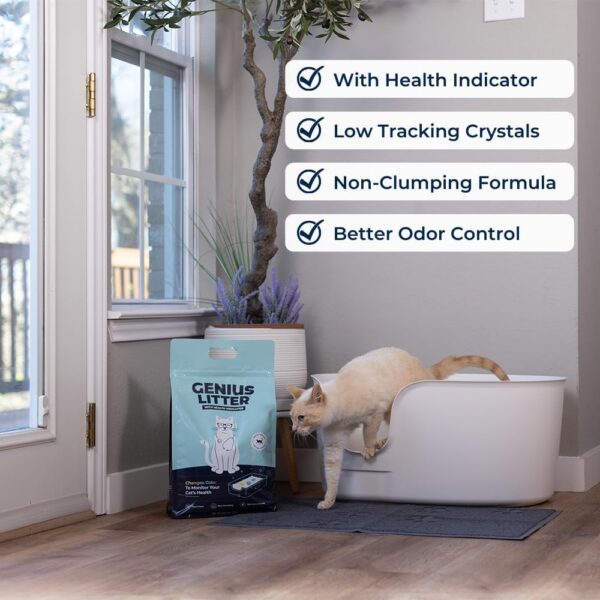 Genius Cat Litter with 5-Color Health Indicator, Non Clumping Lightweight Silica Gel Crystals (6 lbs) | As Seen on Shark Tank | Genius Litter | Alpha Paw - Image 2