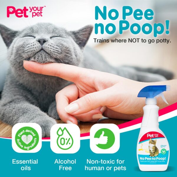 No Pee No Poop Cat Potty Training Spray, 16 Fl Oz – Non-Toxic Cat Spray Deterrent for Urine/Marking/Pooping – Natural Cat Pee Deterrent Spray – Indoor/Outdoor Keep Off Cat Spray - Image 6