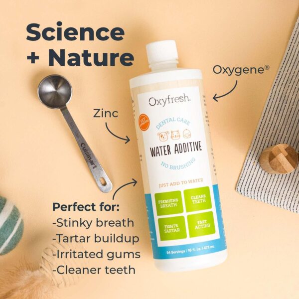 Oxyfresh Premium Pet Dental Care Solution Pet Water Additive: Best Way to Eliminate Bad Dog Breath and Cat Bad Breath - Fights Tartar & Plaque - So Easy, Just Add to Water! Vet Recommended 16 oz. - Image 4