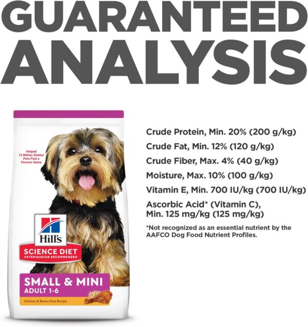 Hill's Science Diet Small & Mini, Adult 1-6, Small & Mini Breeds Premium Nutrition, Dry Dog Food, Chicken & Brown Rice, 4.5 lb Bag - Image 9