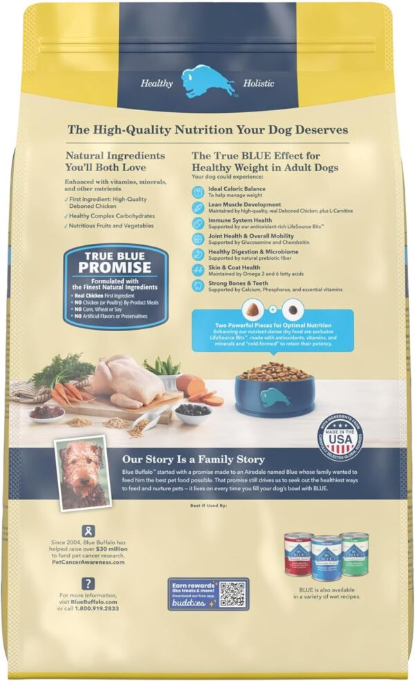 Blue Buffalo Life Protection Formula Natural Adult Healthy Weight Dry Dog Food, Chicken and Brown Rice 15-lb - Image 2