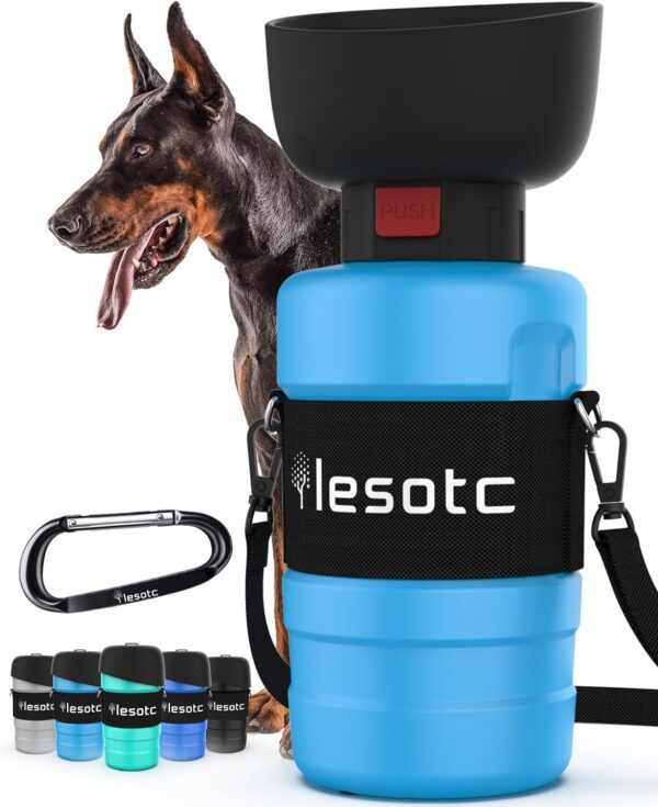 lesotc Dog Water Bottle, Portable Dog Water Dispenser, Leak Proof Pet Water Bottle for Dogs, Dog Travel Water Bottle for Outdoor Walking, Hiking, Travel, BPA Free, Lightweight