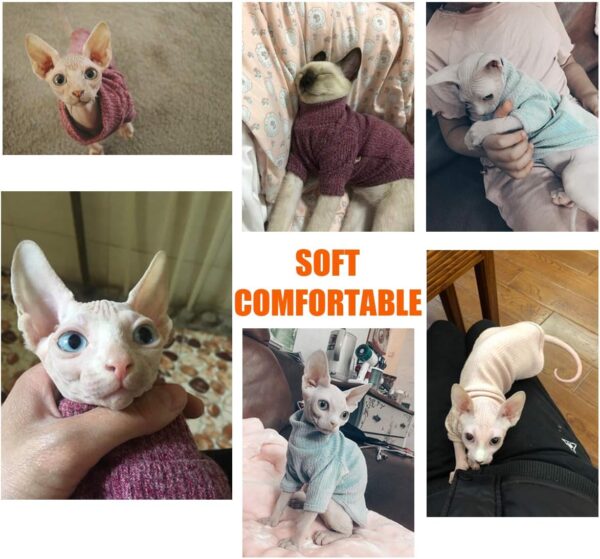 Bonaweite Sphynx Cat Clothes, Cat Sweaters for Cats Only, Turtleneck Sphynx Cat Sweaters, Cat Clothes for Cats Only, Svinx Hairless Cat Kitten Clothes Onesie for Christmas XS-2XL - Image 4