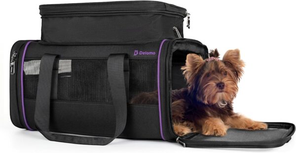 Pet Carrier - Airline Approved Cat and Dog Carrier for Small Dogs, Medium Dogs - Durable Dog Travel Bag, Expandable, Comfortable, Fits Major Airlines