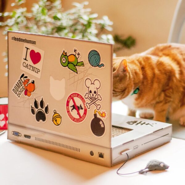 Suck UK | Cat Laptop Scratcher | Cardboard Cat Scratcher | Cat Computer Cat Scratching Board | Cat Scratchers for Indoor Cats | Cat Furniture & Cat Accessories | Cat Scratch Laptop | Cat Scratch Pad - Image 3