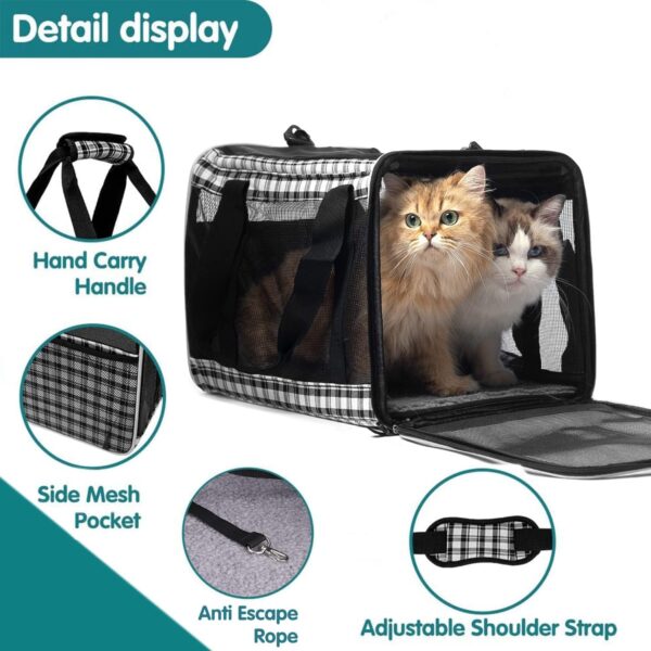 EXPAWLORER Large Cat Carrier for 2 Cats, Soft-Sided Pet Carrier for Cat,Top Load Cat Carriers for Medium Cats Under 25,Airline Approved Pet Travel Bag Fit 2 Kitties Small Dogs