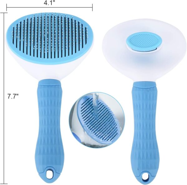 Depets Self Cleaning Slicker Brush, Dog Cat Bunny Pet Grooming Shedding Brush - Easy to Remove Loose Undercoat, Pet Massaging Tool Suitable for Pets with Long or Short Hair - Image 4