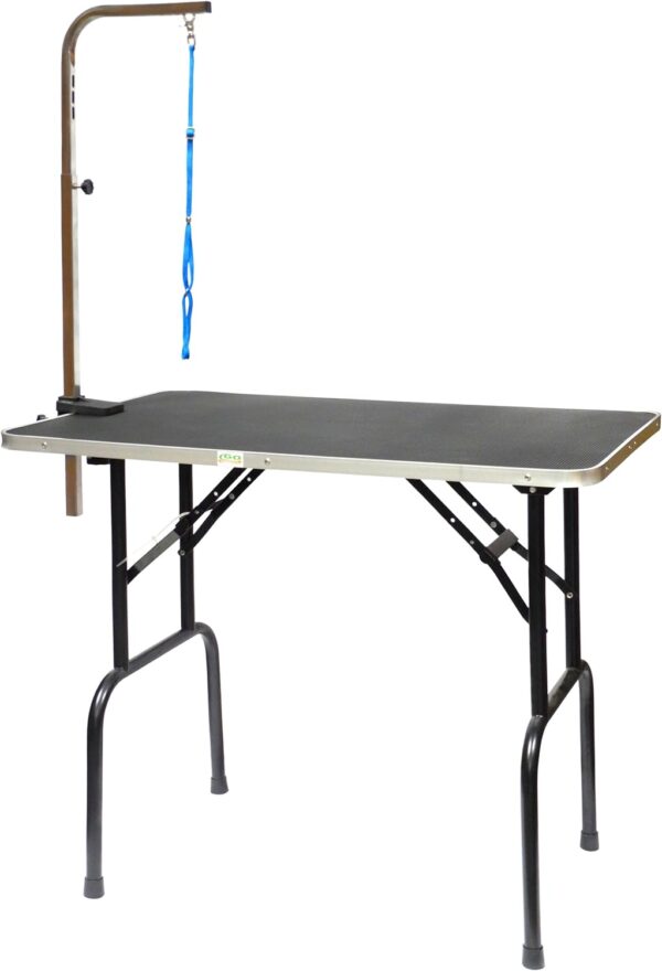 Go Pet Club 30-Inch Dog Grooming Table, Adjustable Arm Foldable Non-Slip Top, Rust-Proof, Waterproof, Warp-Free Trimming Table for Pets, Black - Image 2