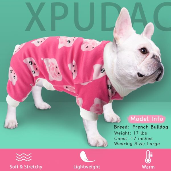 XPUDAC 4 Piece Dog Pajamas for Small Dogs Pjs Clothes Puppy Onesies Outfits for Doggie Christmas Shirts Sleeper for Pet Cats Jammies-XL - Image 3