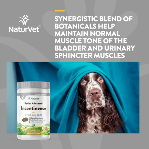 NaturVet Senior Advanced Incontinence Dog Supplement – Helps Support Dog’s Bladder Control, Normal Urination – Includes Synergistic Blend of Botanicals – 60 Ct. Soft Chews - Image 4