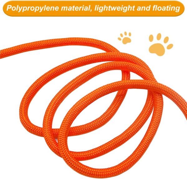 Vivifying Long Dog Leash, 32ft Floating Dog Training Leash, Check Cord Rope Leash with Comfortable Handle for Outside, Hiking, Swimming, Beach and Lake (Orange) - Image 3