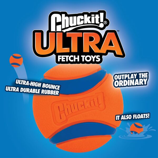 Chuckit! Ultra Ball Dog Toy, Medium (2.5 Inch Diameter) Pack of 2, for Breeds 20-60 lbs - Image 3