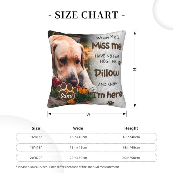 Personalized Pet Memorial Throw Pillow with Photo, Dog Memrial Gifts for Loss of Dog, Pet Memories Gifts for Dogs Dog Memorial Pillow Pet Loss Sympathy Gift Dog Bereavement Gifts - Image 4