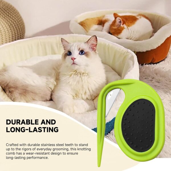 1PCS Pet Knotting Comb, Knotting Comb for Cats, Multifunctional Knooting Comb for Dog, Cat Dog Knot Remover, Grooming Comb for Dogs and Cats, Pet Knotting Comb for Medium to Long Hairs, Green - Image 3