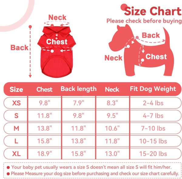 4 Pieces Dog Shirts Collared Polo T-Shirts for Small Medium Dogs Cats Boy Girl Dog Clothes Breathable Doggy Sweatshirt Puppy Kitten Small Breeds Pet Outfits Apparel Tops - Image 5