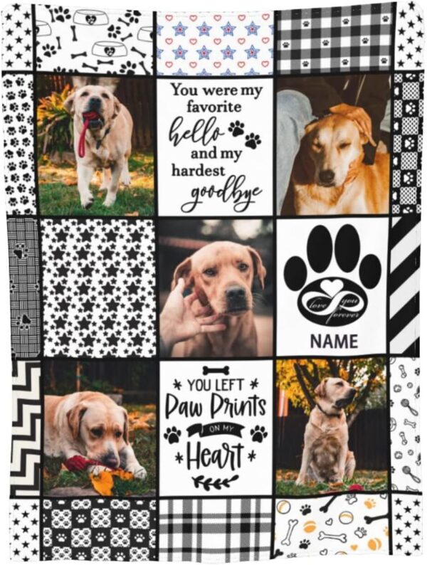 Custom Blanket, Personalized with Pet Photo Picture Blanket Dog Memorial Gifts - Sympathy for Loss of Dog 30x40