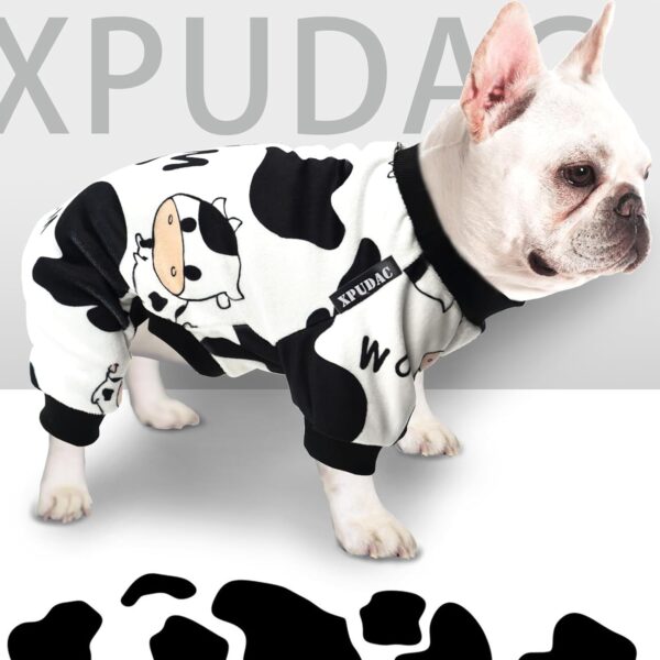 XPUDAC 4 Piece Dog Pajamas for Small Dogs Pjs Clothes Puppy Onesies Outfits for Doggie Christmas Shirts Sleeper for Pet Cats Jammies-XL - Image 4