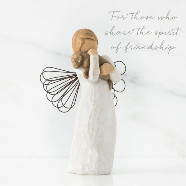 Willow Tree Angel of Friendship Figurine, Cream & Brown, 5in - Image 4