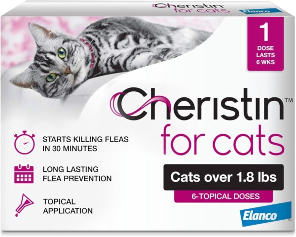 Cat Cheristin Cat Flea Treatment & Prevention for Cats | 1 Topical Dose Provides Up to 6 Weeks of Coverage | 6 ct.