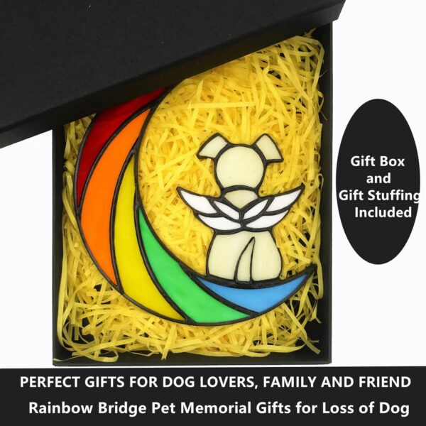 Stained Glass Dog Memorial Gifts for Loss of Dog,Rainbow Bridge Pet Memorial Gifts for Dogs,Loss of Dog Sympathy Gift,Dog Bereavement Gifts,Pet Loss Gifts,in Memory of Dog Passing Away Gifts - Image 3