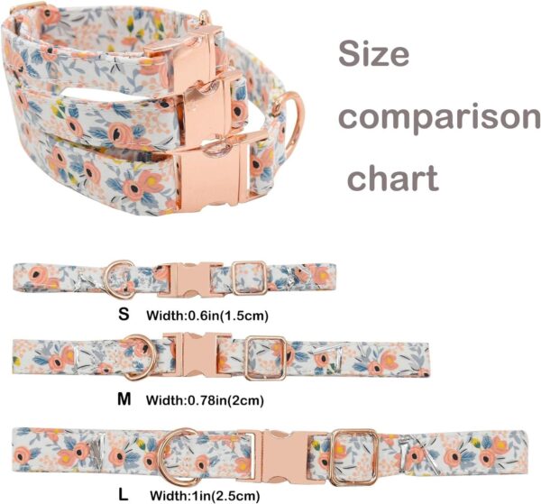 Metal Buckle Dog Collar, Durable Adjustable Dog Collar Soft for Small Medium Large Dogs (M(13-18in), Flower3) - Image 6