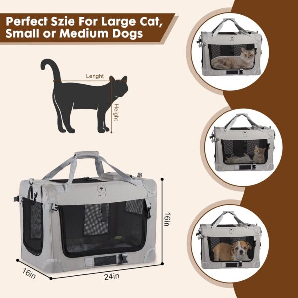 Extra Large Cat Carrier for 2 Cats, Portable Soft Sided Large Pet Carrier for Traveling, Indoor and Outdoor Uses, 24"×16"×16" - Image 6