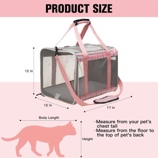 EXPAWLORER Cat Carrier Large, Soft-Sided Pet Carrier for Cat,Top Load Cat Travel Carriers for Medium Cats Under 25, Airline Approved Pet Bag Carriers Fit 2 Kitties Small Dogs - Image 3