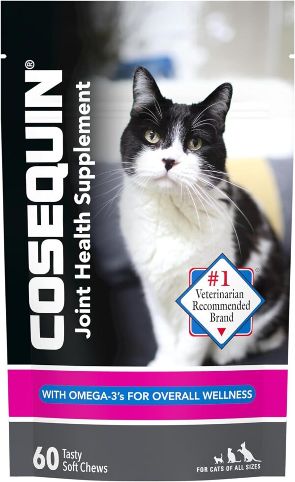 Nutramax Cosequin Joint Health Supplement for Cats - With Glucosamine, Chondroitin, and Omega-3, 60 Soft Chews