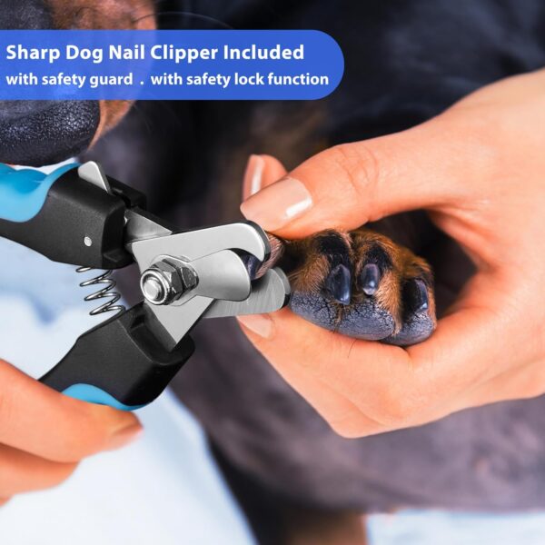 Dog Nail Grinder, Dog Nail Trimmers and Clippers Kit, Super Quiet Electric Pet Nail Grinder, Rechargeable, for Small Large Dogs & Cats Toenail & Claw Grooming,3 Speeds, 2 Grinding Wheels (A-Dark Blue) - Image 2