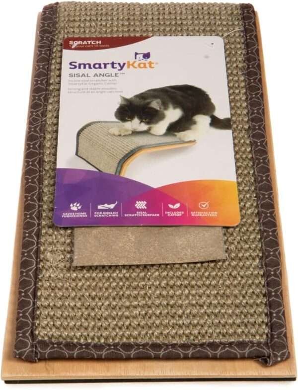 SmartyKat Sisal Angle Cat Scratch Ramp, Includes Catnip - Natural, One Size - Image 5