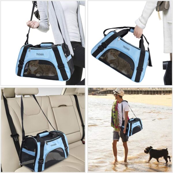 Airline Approved Pet Carrier,Soft-Sided Pet Travel Carrier for Cats Dogs Puppy Comfort Portable Foldable Pet Bag - Image 5