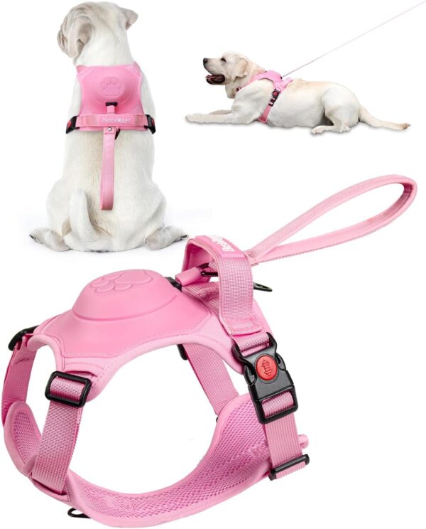 Dog Harness for Medium Dogs No-Pull - Harness for Dogs with Built-in Retractable Leash, Heavy Duty Front Clip Dog Harness, Adjustable Soft Padded Dog Vest, Auto-Lock Dog Vest Harnesses for Large Dogs