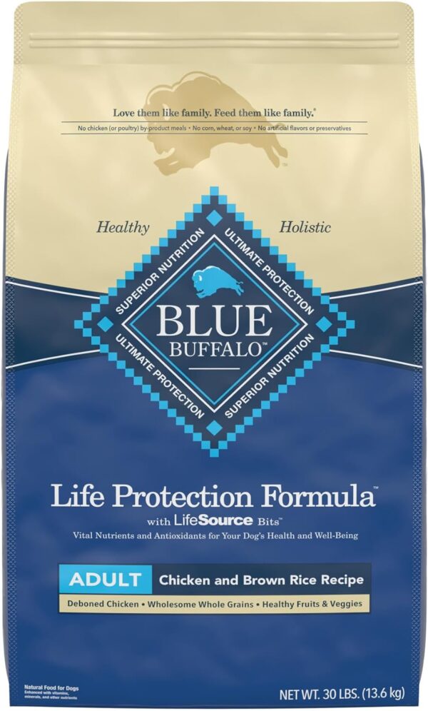 Blue Buffalo Life Protection Formula Natural Adult Dry Dog Food, Chicken and Brown Rice 30-lb