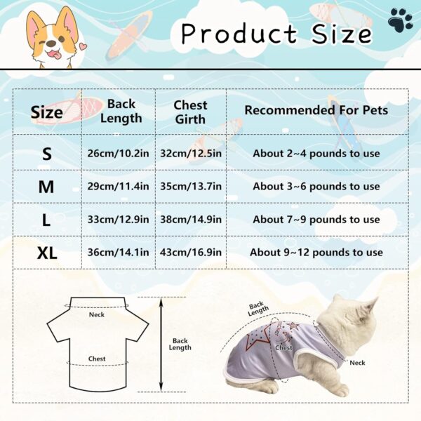 4Pcs Dog Cat Shirts Dog Polka Dot Vest Dog Stripe Sleeveless T-Shirt Pet Soft Vest Breathable Clothes for Small Medium Dog Puppy Kitten Cat S - Image 4