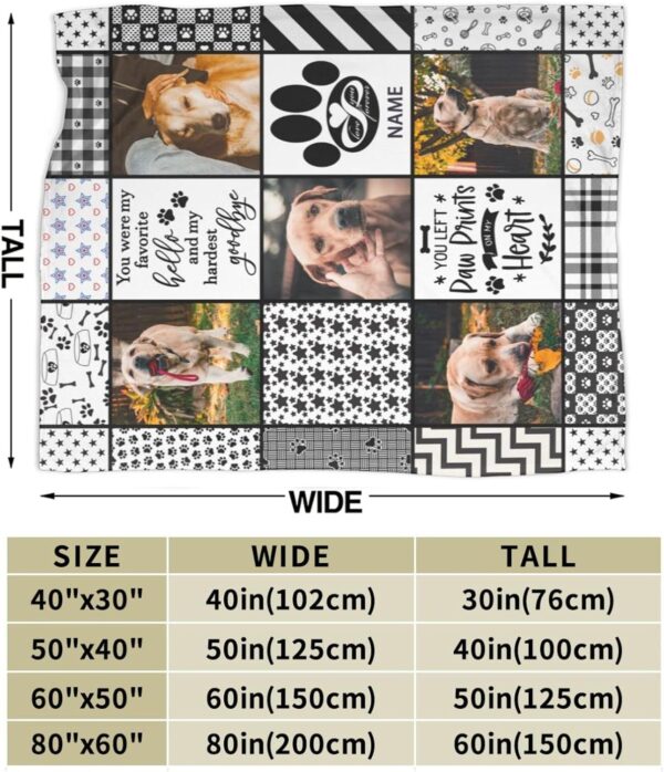 Custom Blanket, Personalized with Pet Photo Picture Blanket Dog Memorial Gifts - Sympathy for Loss of Dog 30x40 - Image 3