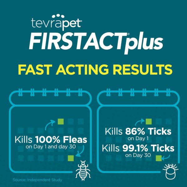 TevraPet FirstAct Plus Flea and Tick Topical for Cats over 1.5lbs, 3 Dose Waterproof Flea and Tick Control/Prevention for 3 Months - Image 6