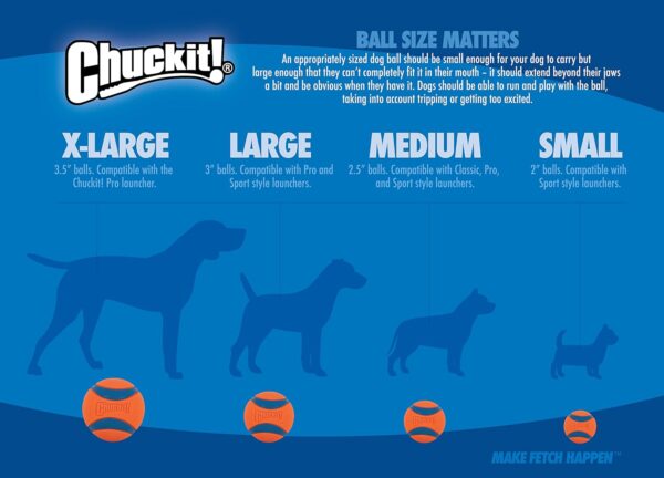 Chuckit Fetch Medley Dog Ball Dog Toys, Medium (2.5 Inch) Pack of 3, for Medium Breeds, Includes Whistler, Max Glow and Rebounce Balls - Image 9