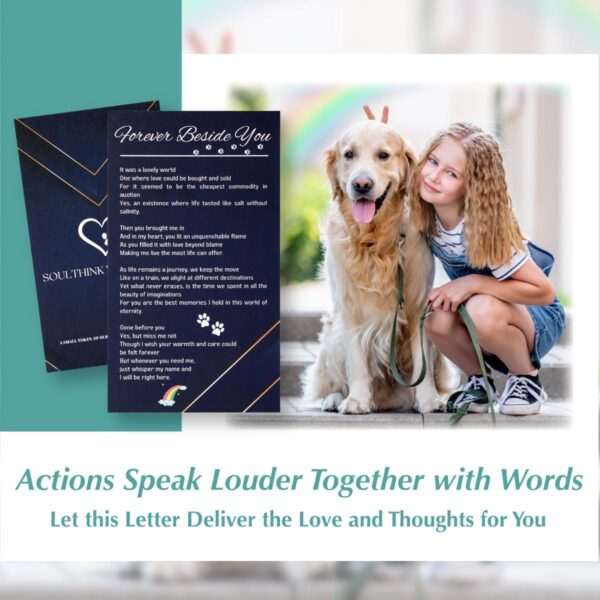 Dog Memorial Gifts for Loss of Dog - Loving Pet Memorial Wind Chimes, Dog Bereavement Gifts with Memorial Poem Gift Cards for The Passing of Dogs and Cats (Midnight Black) - Image 4