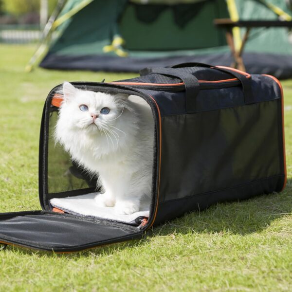 Pet Carrier Soft-Sided for Large Cats and Medium Dogs up to 20 Lbs 21 x 11 x 11 inches - Image 5