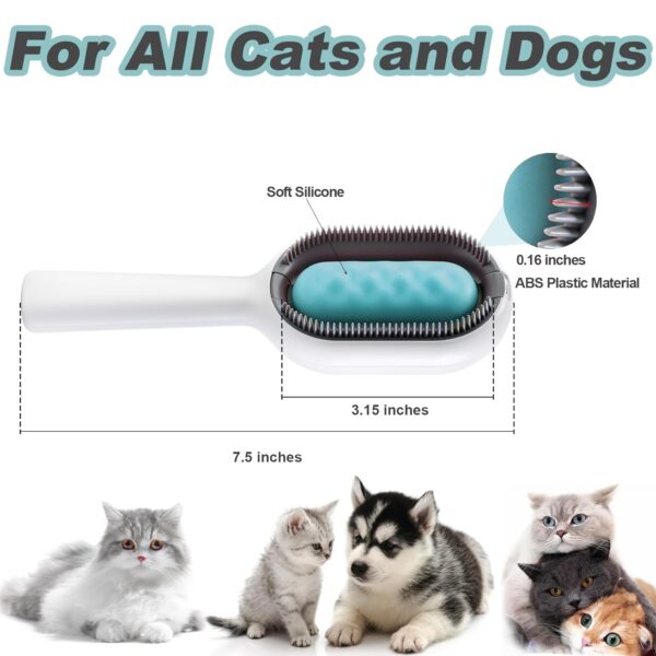 Water Brush for Cats Dogs, 4 in 1 Pet Grooming Brush, Cat Bath Brush, 2 in 1 Cleaning Brush Cat, Wet Cat Comb, Pet Hair Removal Comb with Water Tank, Sticky Brush 2.0 for Cats (Towels Not Included) - Image 5