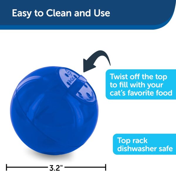 PetSafe SlimCat Meal-Dispensing Cat Toy, Great for Food or Treats, Blue, for All Breed Sizes, Color - Image 3