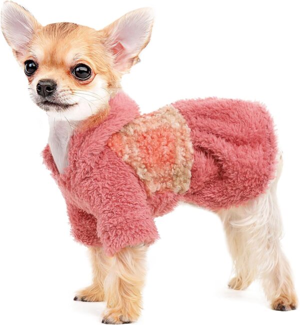 Fall Dog Clothes for Small Dogs Girl, Winter Dog Dress, Warm Fleece Puppy Clothes, Chihuahua Yorkie Teacup Cat Sweater, Cold Weater Pet Dog Hoodie Outfit (Medium)